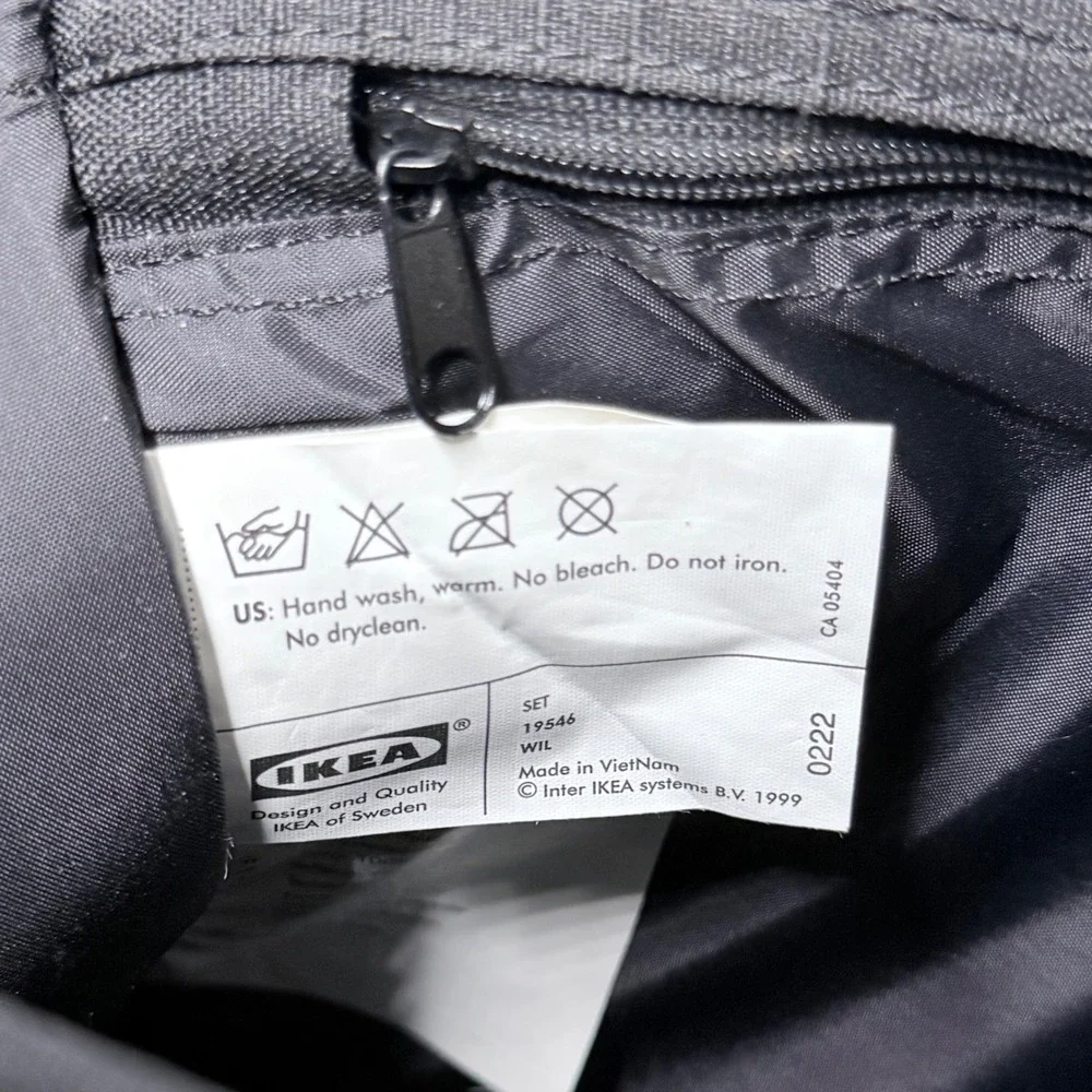 IKEA Messenger Bag Unisex Large Black Minimalist Padded Laptop Shoulder Satchel